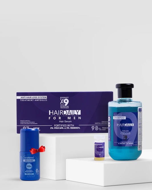 Hereditary Baldness Treatment Routine and Filler - For Men + (Roll-On Gift)